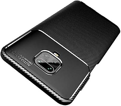 Elfia Xiaomi Redmi Note 9 Pro ile Uyumlu Kılıf Silikon Karbon İnce Esnek Lens Korumalı Tarz Mat Parmak İzi Bırakmayan Kapak Negro Siyah
