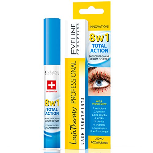 EVELINE Cosmetics Lash Therapy Concentrated Eyelash Serum Treatment 8in1 Long Strong Thick Healthy Lashes 10ml