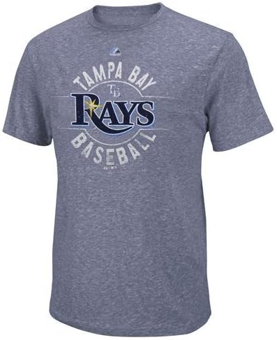 Majestic MLB Tampa Bay Rays The Big Time Fashion Tri-Blend T-Shirt - Navy Blue