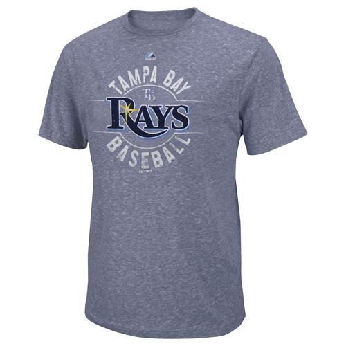 Majestic MLB Tampa Bay Rays The Big Time Fashion Tri-Blend T-Shirt - Navy Blue