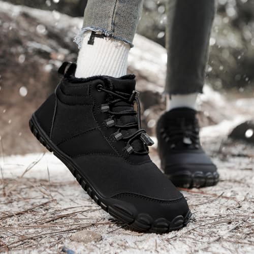 Barefoot Hiking Boots for Mens Womens, Winter Wide Toe Hike Footwear Barefoot Shoes, Non-Slip Minimalist Zero Drop Short Boots for Hiking Walking Outdoor4
