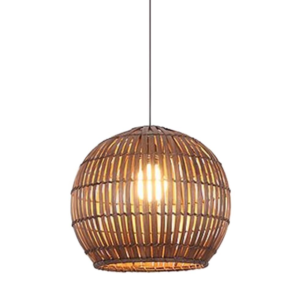 Lampe suspendue rétro en bambou tressé E27 d'un diamètre de 30 cm