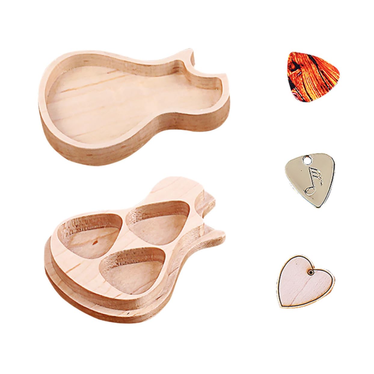 Boîte à Médiators Guitare L813 en Bois D’érable 3 Médiators