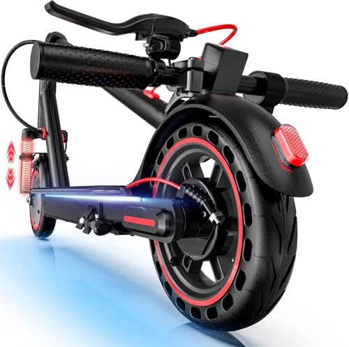 Patinete Elétrico Adulto/Scooter Elétrica - 37 km Autonomia, Motor 550W, Bateria Alta Capacidade, Suspensão Dianteira e Luzes Laterais Integradas