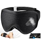 MUSICOZY Sleep Eye Mask for Men Women, Breathable Blocking Light Night Sleeping Mask for Side Sle...