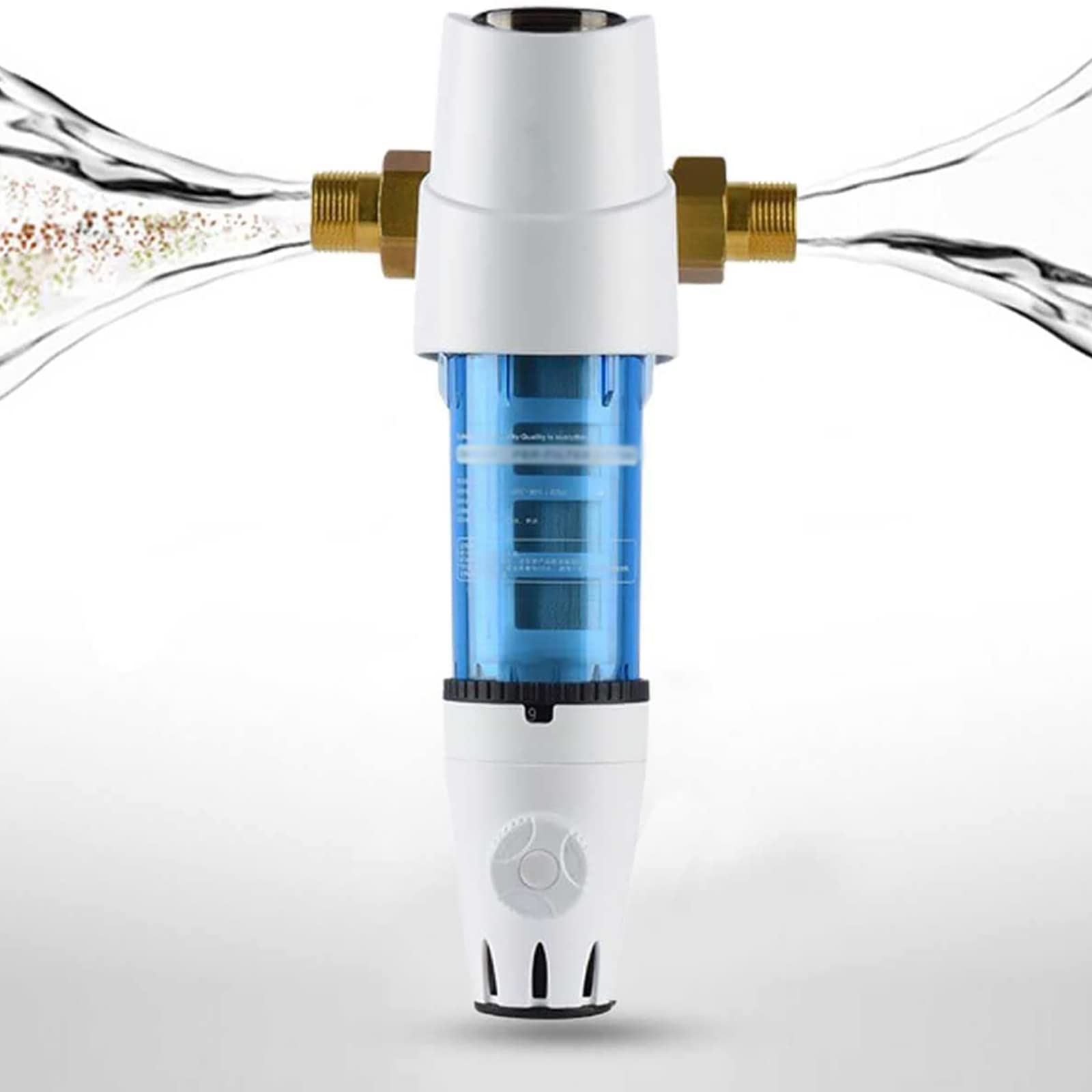 QETU Filter Home Water Filter, Backwash Filter Universal 360° Large Flow Interface, Large Flow 40 Μm Precision Filtration, Comprehensive Filtration To Protect Waders Throughout The Home