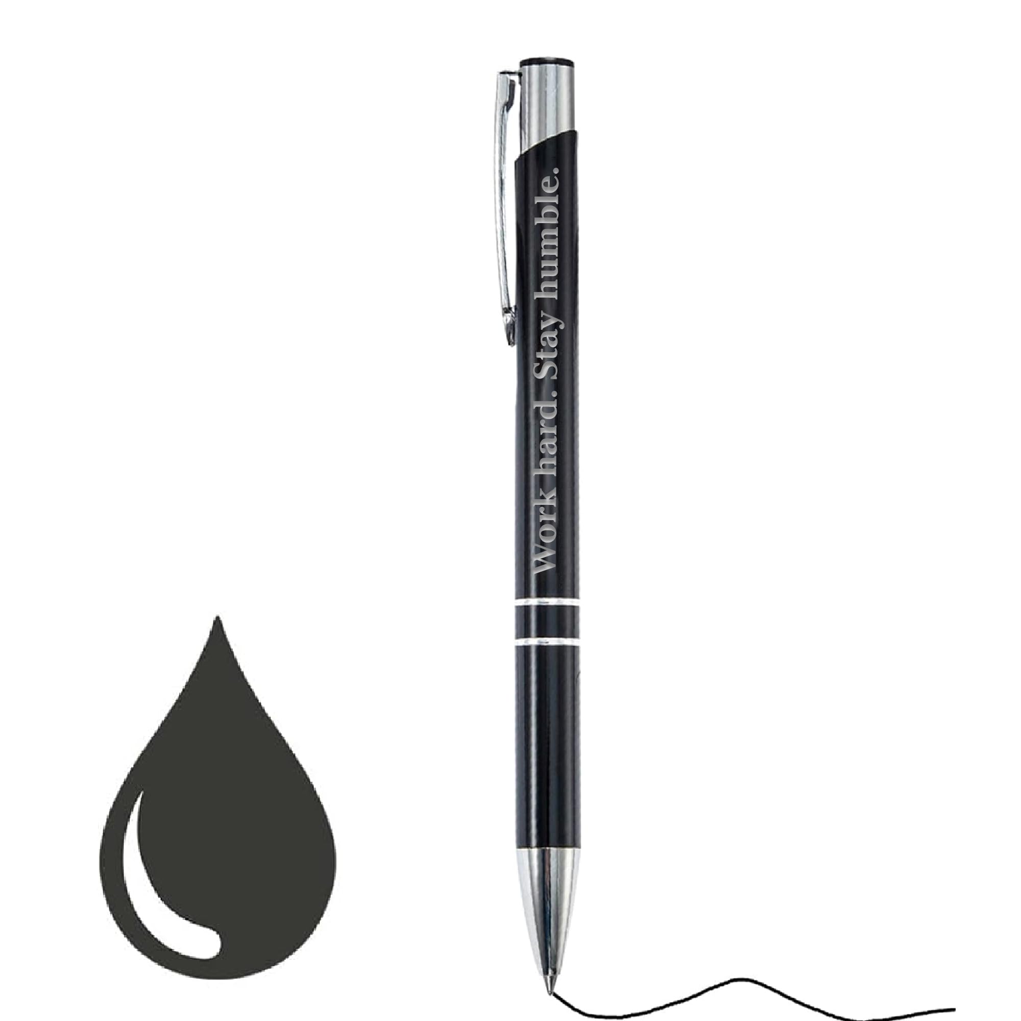 KreateSquare Custom Ballpoint Pen, Personalised with Your Choice of Text, Pen Gifts for Men Women Student, Aluminium, Fine Point & Black Ink, Unique Present