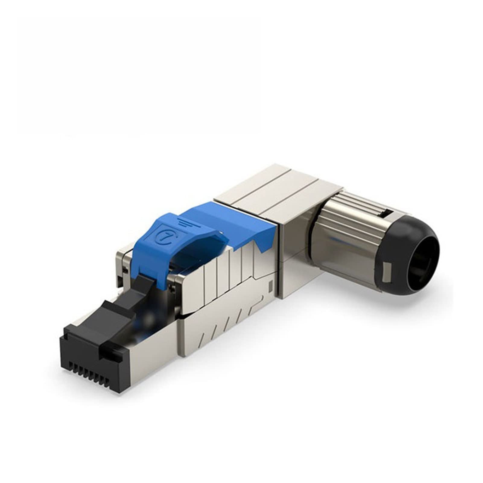 ACICS Schermato Senza Attrezzi Rj45. Plug Cat6A Cat7 Cat8 Connettore Ethernet modulare Cat8 1-50PCS Easy Metal Die-Clast Conector (Size : 5pcs, Color : CAT7 90 (Blue))