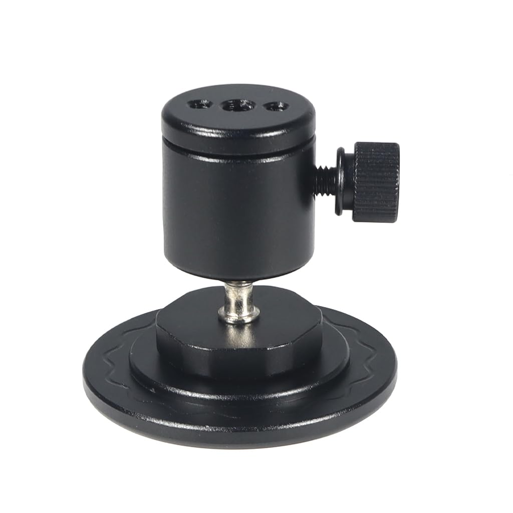 BGNing Miniature Camera Projector, Professional Photo Tripod Head with 1/4 Screw Connector, Magnetic Head, Universal Head for Field Lamp Stand Monitor