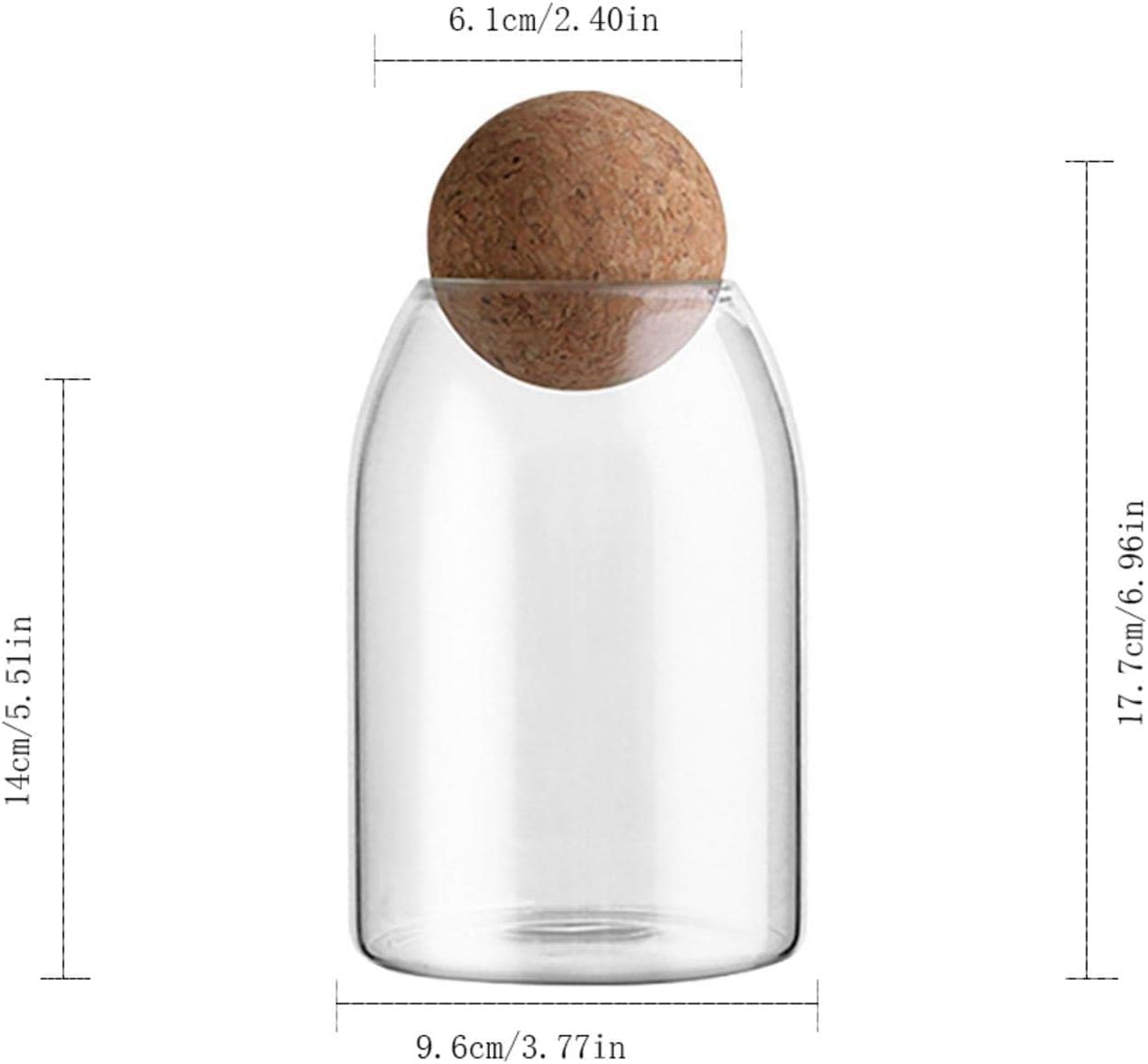 Amazon｜ガラスキャニスター コルク、ガラス貯蔵タンク ガラス瓶