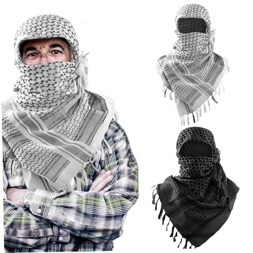 Pañuelo musulmán Keffiyeh de algodón para hombres bufanda árabe 2uds