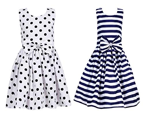 Image of Casual Frock for Baby Girls,Blue Printed and Olive Printed,Pack of 2