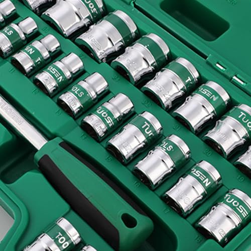 37Pcs Ratchets Wrench Socket Set 1/2inch Drive Screwdriver Bit Repair Hand Tool with Carrying Case Ratchet Set Metric and Standard - Image 6