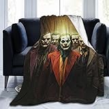 Joker Blanket Throw Blankets Ultra Soft Flannel Lightweight Throws for Couch, Bed, Plush Fuzzy Flannel Microfiber Warm Thermal Blanket All Seasons Use 50'x40'