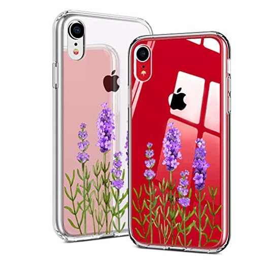 Idocrs söt tusensköna telefonskal för iPhone 6/6s/6s Plus/6 Plus/7/8 / 7Plus/X/Xs/Xs Max/XR / 11 vilda blommor klar gul silikon, iPhone 6 / 6s, Purple Lavendel