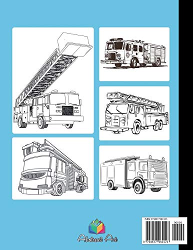 Fire Truck Coloring Book: Firefighter Vehicles and Equipment for Toddlers, Preschoolers and Kinderga