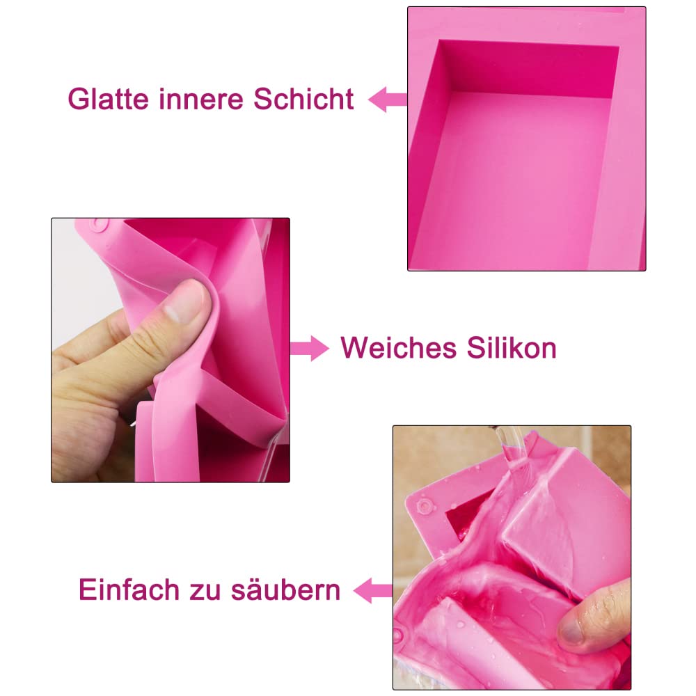 2 Moules à Savon En Silicone Réutilisables Avec 6 Et 4 Cavités - Parfaits Pour DIY, Bougies Et Chocolats