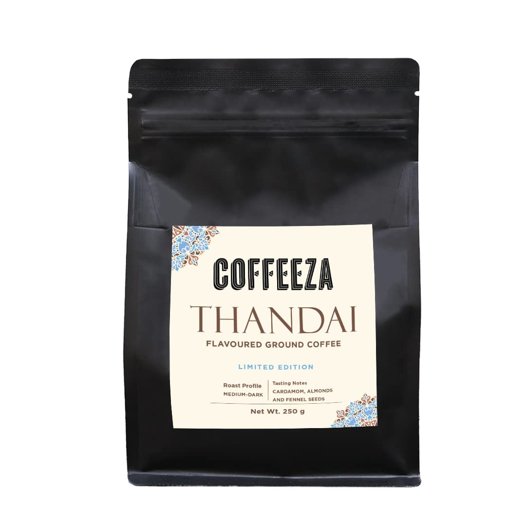 Coffeeza Thandai Flavoured Ground Coffee Fine Grind (Espresso & Moka Pots) Premium Grade