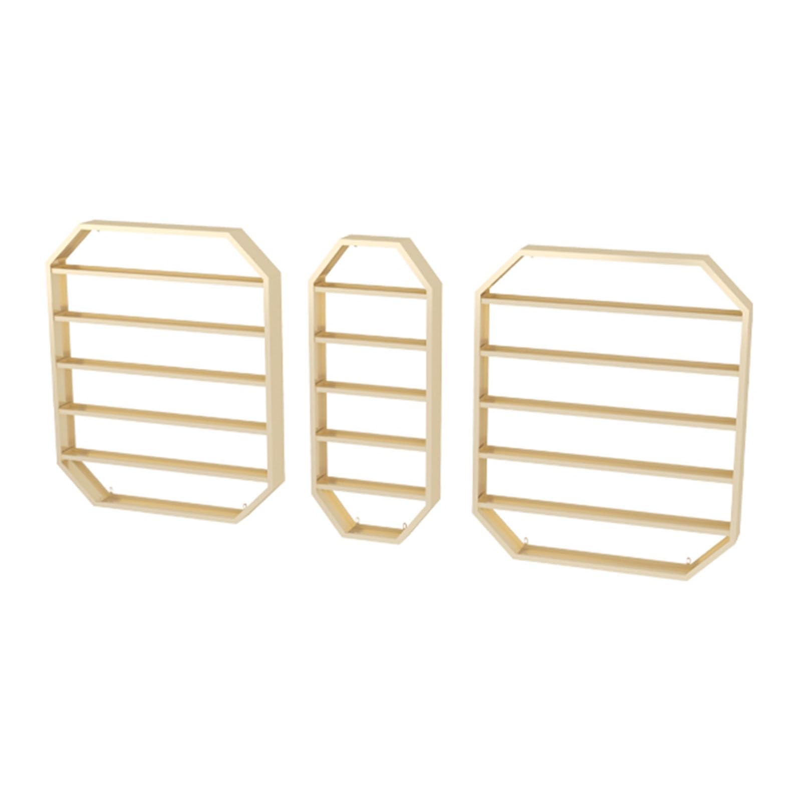 Expositor De Pared para Esmaltes De Uñas, 3 Unidades, 6 Niveles, De Metal, para Salón, Botellas De Aceites Esenciales, Pintalabios Y Perfumes, Dorado