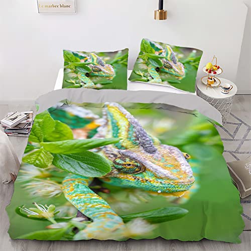 Parure de lit 220x240 turquoise housse couette fermeture eclair - 2