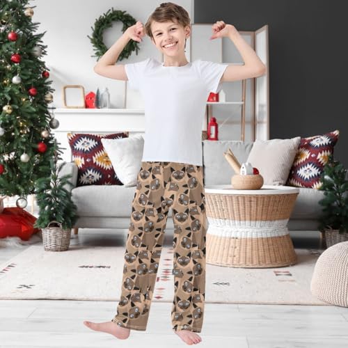 Boy's Pants Brown Siamese Cat Blue Eyes Jogger Pants Elastic Waist Long Bottoms Trousers with Pockets 6-14 Years2