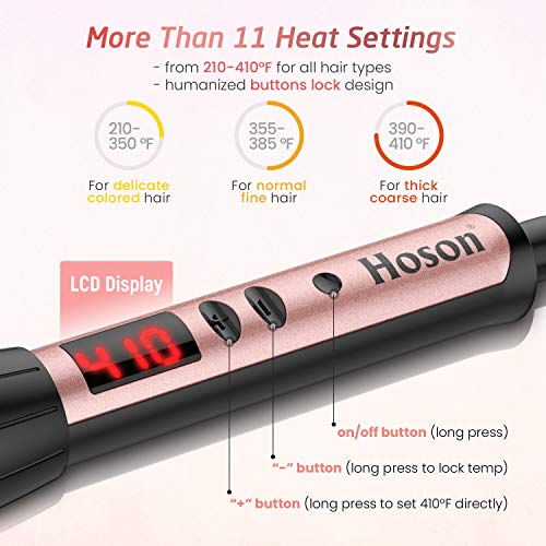 image for Hoson Curling Iron 1 Inch for Long Hair, Ceramic Hair Curling Iron Lon