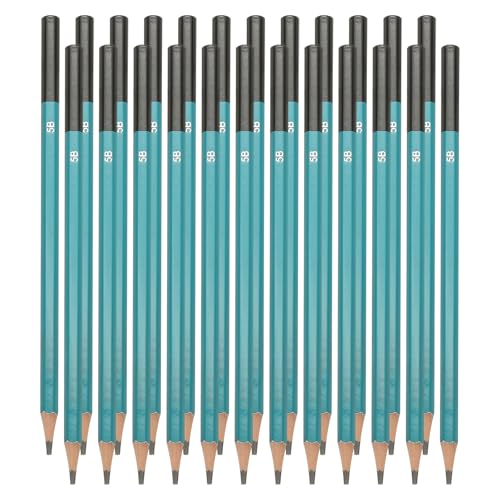Crayons à dessin 5B pour esquisse et carnet de voyage | Set de 24 PATIKIL bois