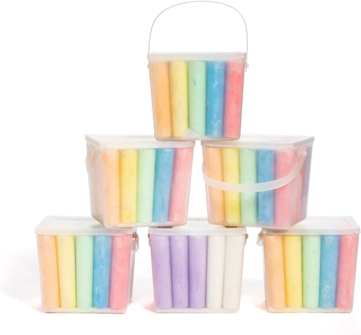 Fun Express 4" Bulk 6 Buckets of Jumbo Sidewalk Chalk - 20 Pc. Per Bucket