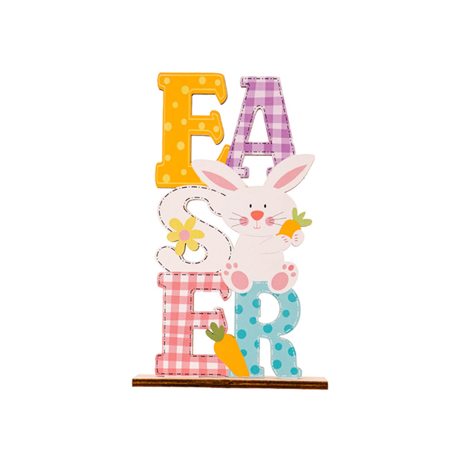 Hsioluted Ornaments Wood Decoration Colorful Desk Ornaments for Spring Easter Party Home Decoration Easter