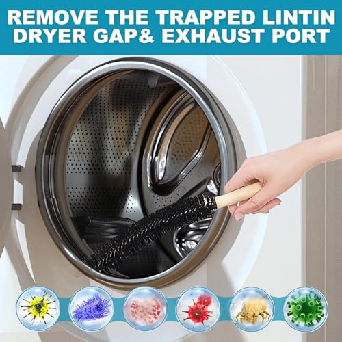 Sealegend 47-Pieces 40-Feet Dryer Vent Cleaner Kit, Dryer Cleaning Tools, Include Omnidirectional Blue Dryer Lint Vacuum Attachment, Dryer Vent Brush, Universal Vacuum & Dryer Adapters