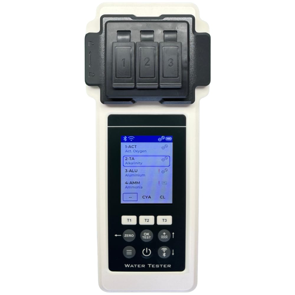 PoolLab 2.0 Extra-Zubehör (Aufbewahrungskoffer & Wasserstandsausgleicher) – Pool Wassertestgerät – 27 Parameter – WiFi, Bluetooth, App – Für Pool, Spa und Whirlpool