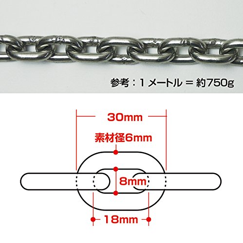 6mm   ステンレスチェーン4m90cm CAINZ-DASH】水本機械製作所 ステンレス チェーンジョイント 穴