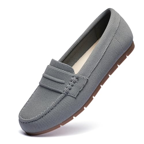 Image of Cvistpieo Loafers for Women Comfortable Dressy Casual Work Flats Lightweight & Breathable Slip On Walking Shoes Knit
