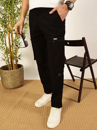 Image of Thomas Scott Men's | Solid | Light Weight | Breathable Fabric | 2 Zipper Pockets | Mid Rise | Regular Fit | Cotton Blend | Button Waist | Chino Trouser | Pants