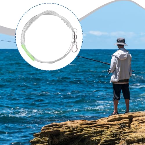 Línea líder anti mordidas para pesca en agua salada con protección luminosa 1.2m miniatura 2