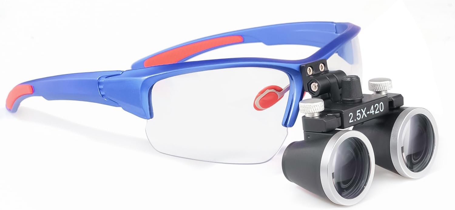 Generic Binocular Magnifier Dentistry Dental Glasses Loupes Goggles Protective Spectacles Glasses 2.5X 3.5X (2.5x-420), Black