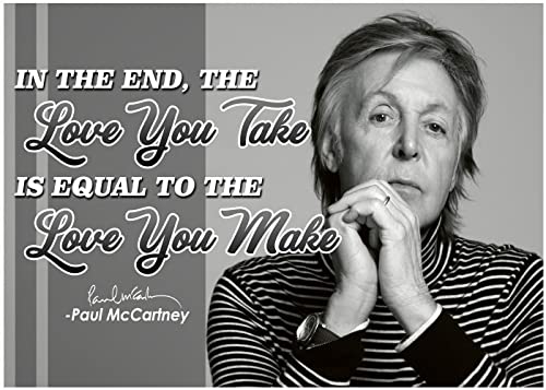 Paul McCartney Quote Poster Art Decor Cool Posters Wall Art Beatles Abbey Road Crosswalk Merchandise Memorabilia Tribute Gifts Vinyl Album Music Legend Autograph Special Edition Love Live Life P099 - Les Beatles, Paul McCartney, John Lennon, RIngo Starr, George Harrison Paul McCartney Quote Poster Art Decor Cool Posters Wall Art Beatles Abbey Road Crosswalk Merchandise Memorabilia Tribute Gifts Vinyl Album Music Legend Autograph Special Edition Love Live Life P099