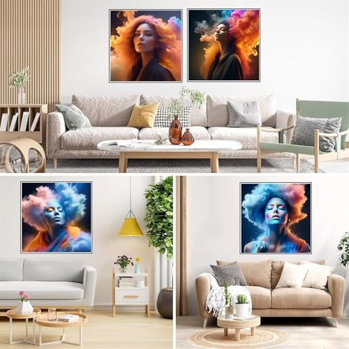 Diamond Painting 90x90cm Lot de 4 Peinture Diamant 5D Abstraite