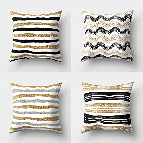 Mentin - Juego de 4 fundas de cojín de lino decorativas para dormitor