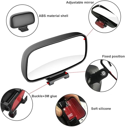 Miniatura 8 de Espejos traseros laterales de gran angular ajustables universales Espejo retrovisor de punto ciego Snap Way
