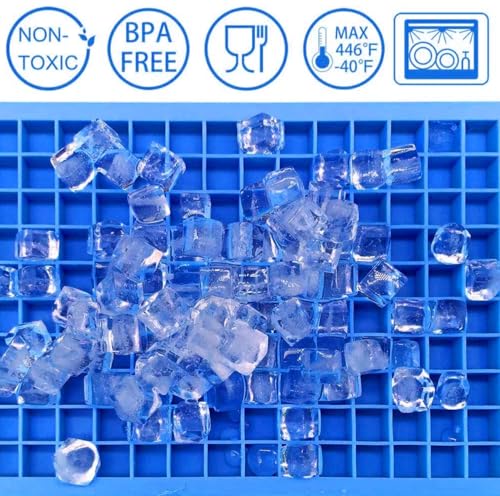 Image of Ice Cube Trays Silicone Mini Ice Cube Tray,160 Small Cube Molds, Easy Release Flexible Grid Design, BPA Free, Pack of 1,Multicolor