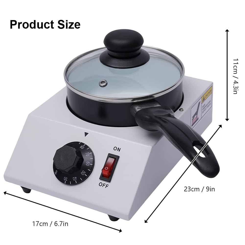 Macchina per sciogliere il cioccolato da 40 W, crogiolo elettrico da 30-85 ℃ con 1 recipiente cilindrico in ceramica antiaderente, per negozio di cioccolato artigianale, catering alberghiero