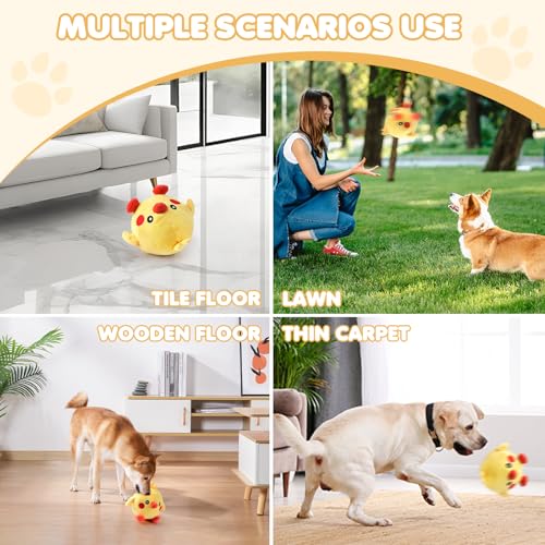 Interaktive Hundespielzeug, Sprechendes Tier Plüschtier für Hund, Ausgestattet mit Bounce- und Gesangsfunktionen, USB Wiederaufladbare Waschbare Cartoon Plüsch für große Mittlere und Kleine Hunde