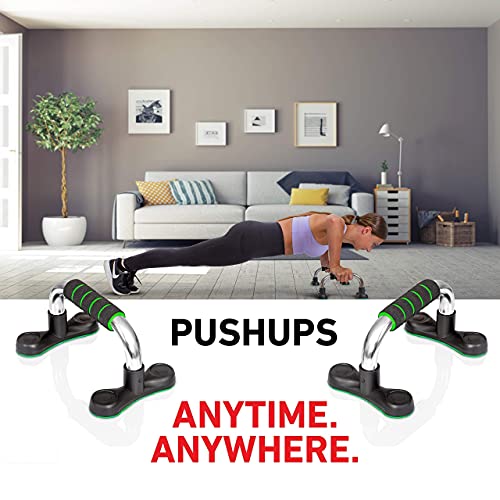 Mazzello Steel Push Up Handles For Floor - Push Up Stands Strength Training - Lightweight 1.3 Lbs - Non-Slip Floor Exercise Equipment For Men And Women - Push Up Bars To Take Anywhere #TOP4