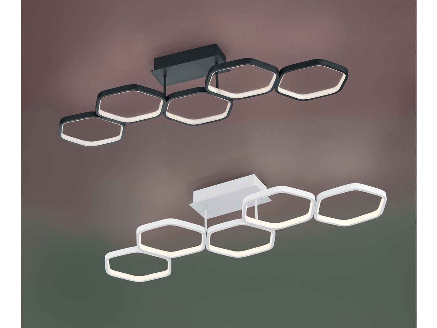 Reality Leuchten LED Deckenleuchte Vigo R62055131, Metall Weiß matt, inkl. 24 Watt LED, Switch Dimmer