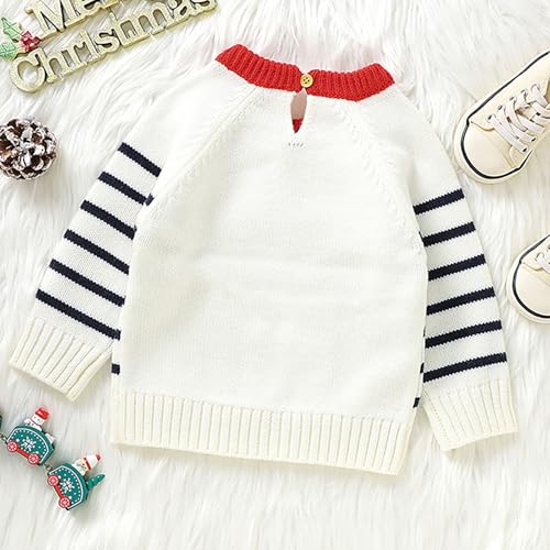 Toddler Kids Xmas Santa Knitted Sweaters Cute Crew Neck Christmas Knit Pullover Boys Girls New Year's Knitwear3