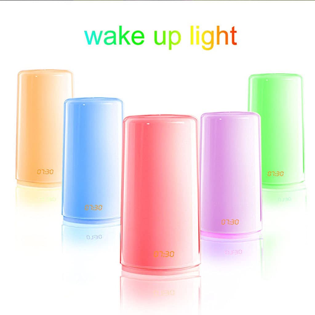 Wake Up Light, Sveglia con Simulazione Dell'alba, 5 Suoni Naturali, modalità Multi-Luce, USB Ricaricabile, Touch Control Night Light