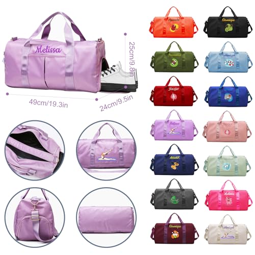 Personalized Duffle Bag with Embroidery Name/Color Print logo, Gym Bag Weekend Getaway for Women Men, Duffel Bag for Sports, Waterproof Dufflebag with Shoe and Wet Clothes Compartments-Dark Blue4