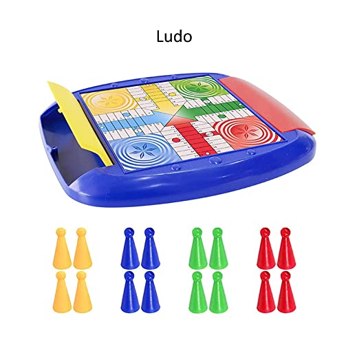 Jogos Clássicos para Viagem 8 em 1 Xadrez Gamão Damas Ludo