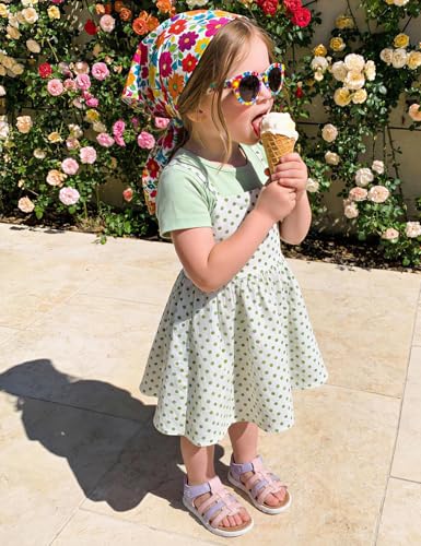 Image of QIY Toddler Girl Sandals Little Kids Summer Dress Shoes Open Toe Flats Princess Sandals for School Beach Party